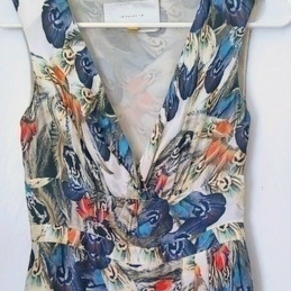 Leifsdottir Multicolor Feather Print Midi Dress - Picture 3 of 8